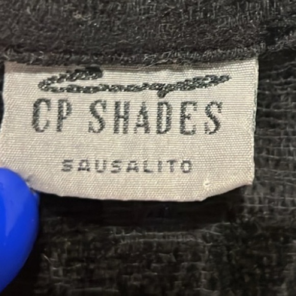 CP shades black Sausalito button down shirt jacket floral velvet textured large - Picture 5 of 8